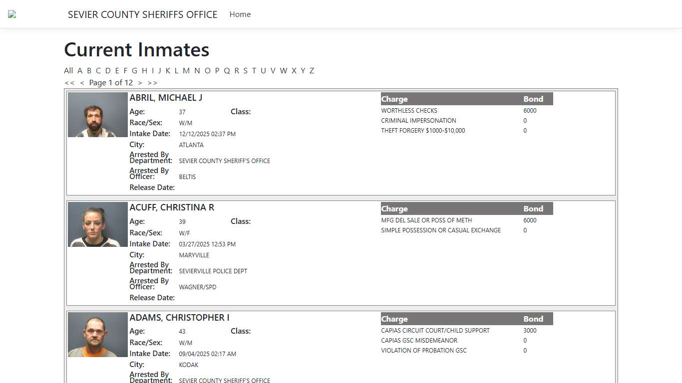 Inmates - ISOMS Portal